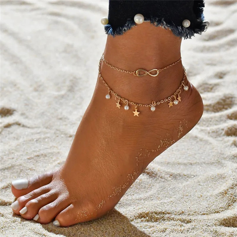Double-Layer Anklets Waterproof Bracelet