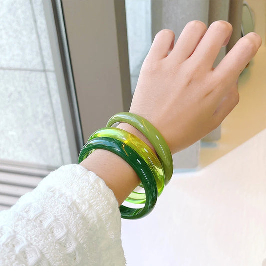 3pcs Resin Acrylic Korean Cuff Bracelets
