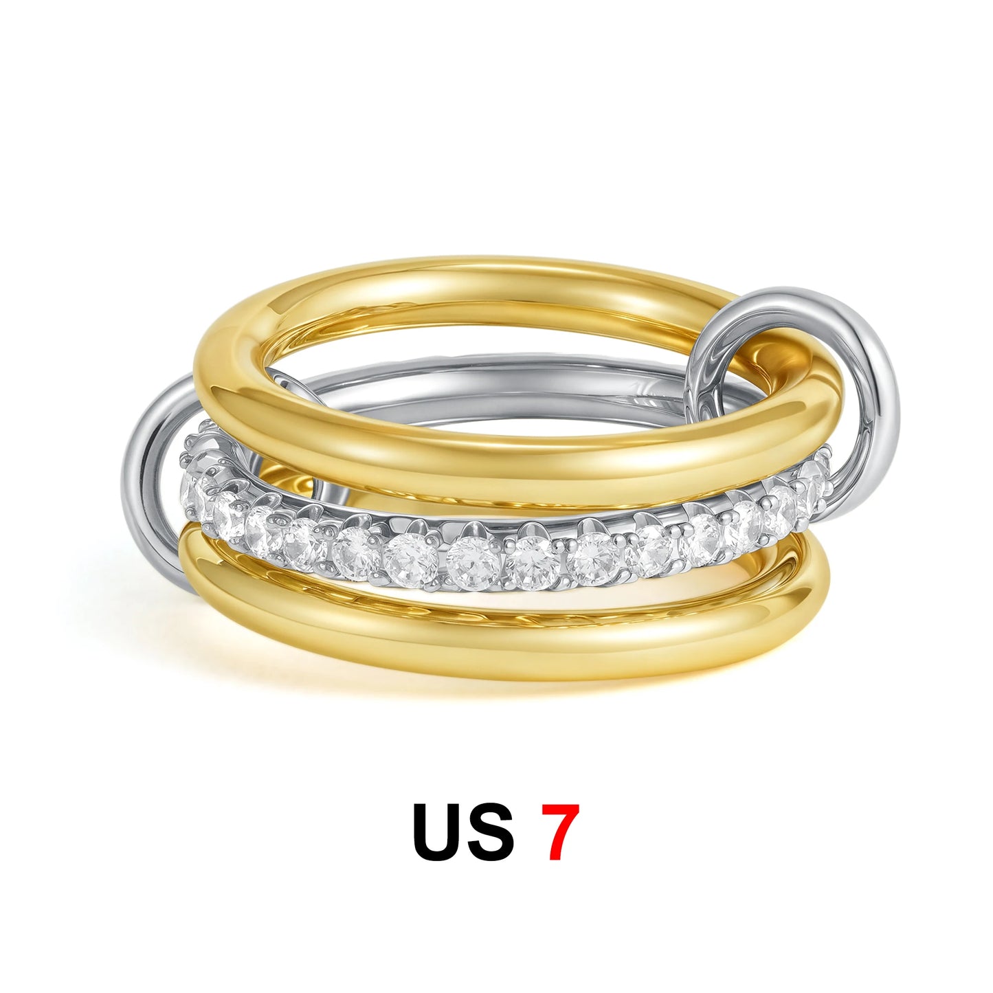 DANA Zirconia Gold Plated Rings Set
