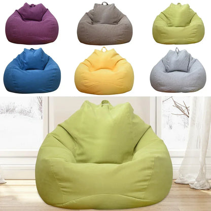 Large Bean Bag Chair Sofa Cover Without Filler Lazy Corner Seat