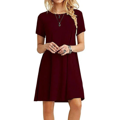 Casual Short Sleeve Loose Mini Dress