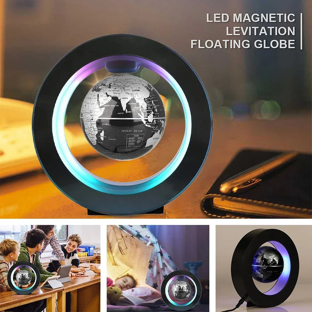 Magnetic levitation ball LED rotating earth floating light