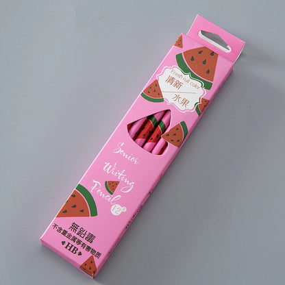 12Pcs/lot Fresh Fruits Watermelon Strawberry Standard Wood Pencil