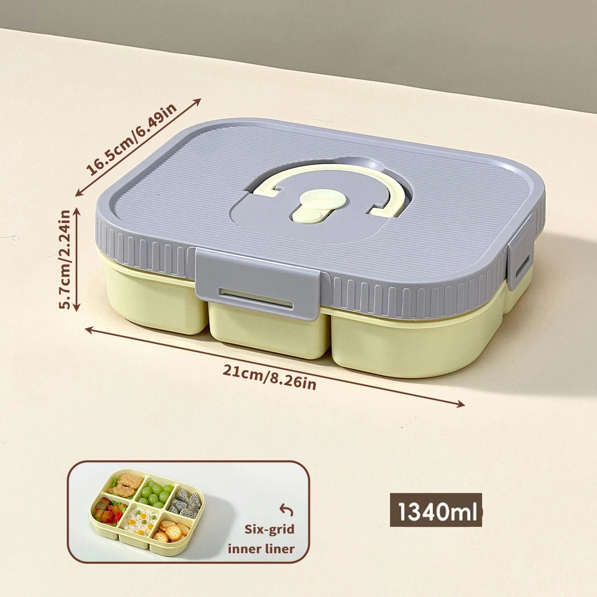 Microwave Plastic Divided Lunch Box With Handle Camping