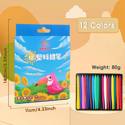 12-36 Color Washable Crayons Non-Toxic Erasable Triangular