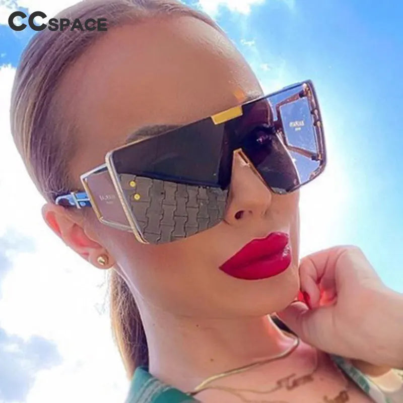 Oversized Luxury Retro One Lens Sunglasses