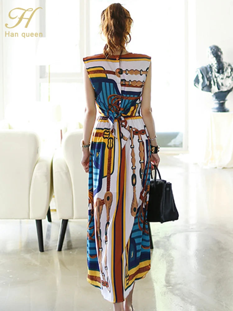 Korean Sexy Sleeveless  A-Line Long Skirt Korean Set