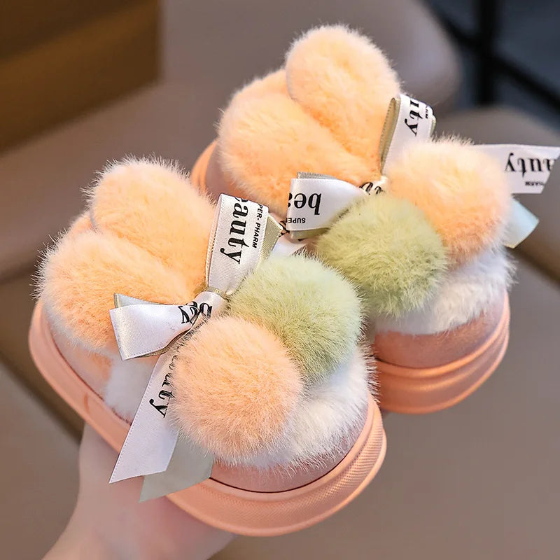 Cotton Cartoon Indoor Non-Slip Shoes for Girl