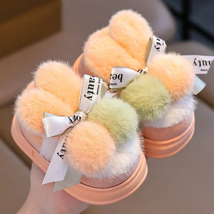 Cotton Cartoon Indoor Non-Slip Shoes for Girl