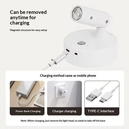 Magnetic Base USB Rechargeable LED Cordless Wall Light