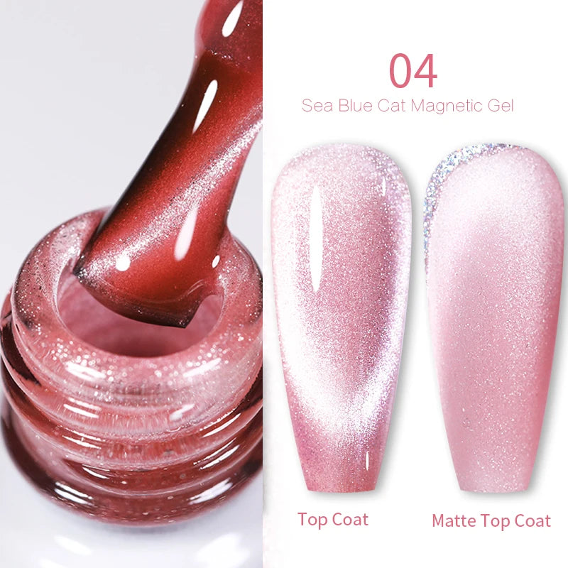 Sparkling Glass Bead Cat Magnetic Gel Nail Polish