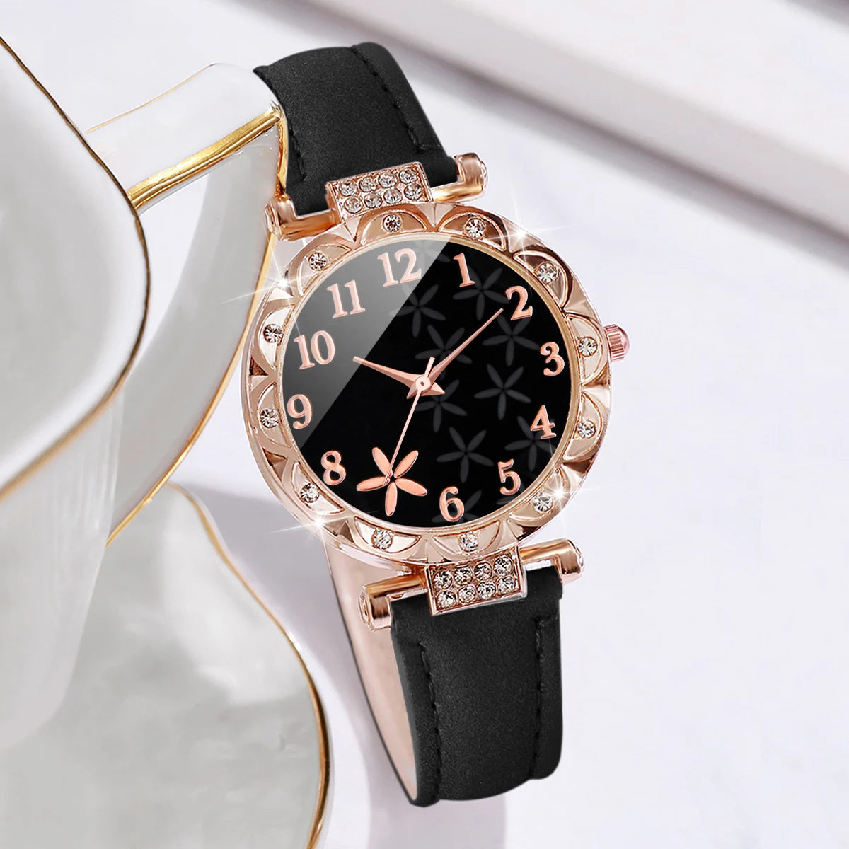 DANA Rhinestone Heart Bracelet Set watch