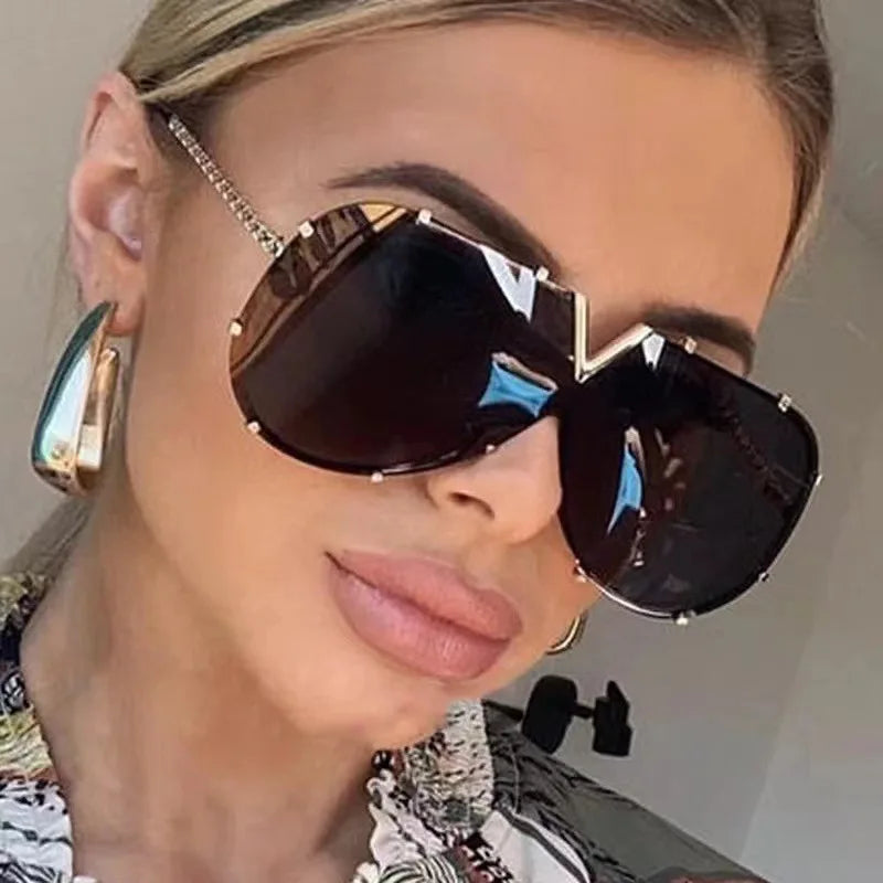 Metal Oversized Pilot Outdoor Windproof Sunglasses