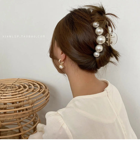 Simulated Pearl Hair Claws Hair Clips