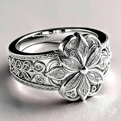 Gorgeous Ring Aesthetic Flower Engraved Charming Chic Rings