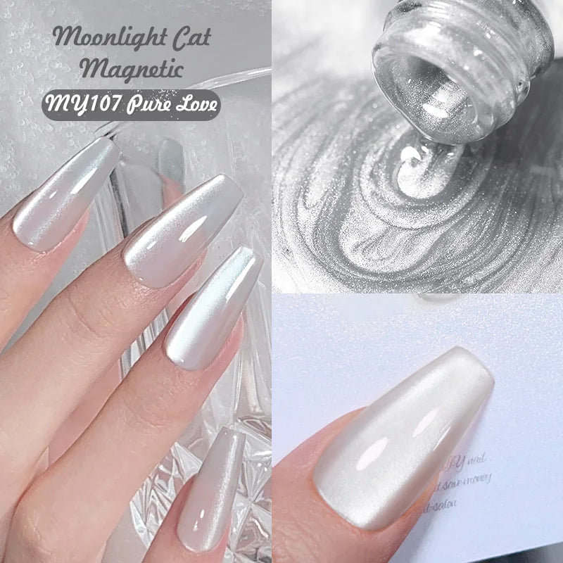 Sparkling Glass Bead Cat Magnetic Gel Nail Polish