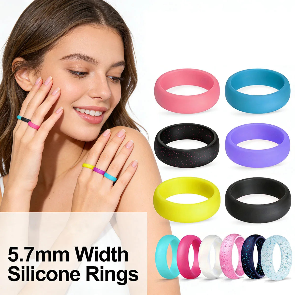 Silicone Hypoallergenic Crossfit Flexible Rubber Finger Rings