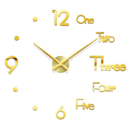 Large Wall 3D DIY Quartz Acrylic Mirror Stickers Clocks