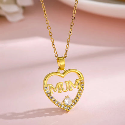 Heart Stainless Steel Zirconia Necklaces