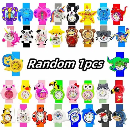 Slap Bracelet Clock Cartoon Kids Watches
