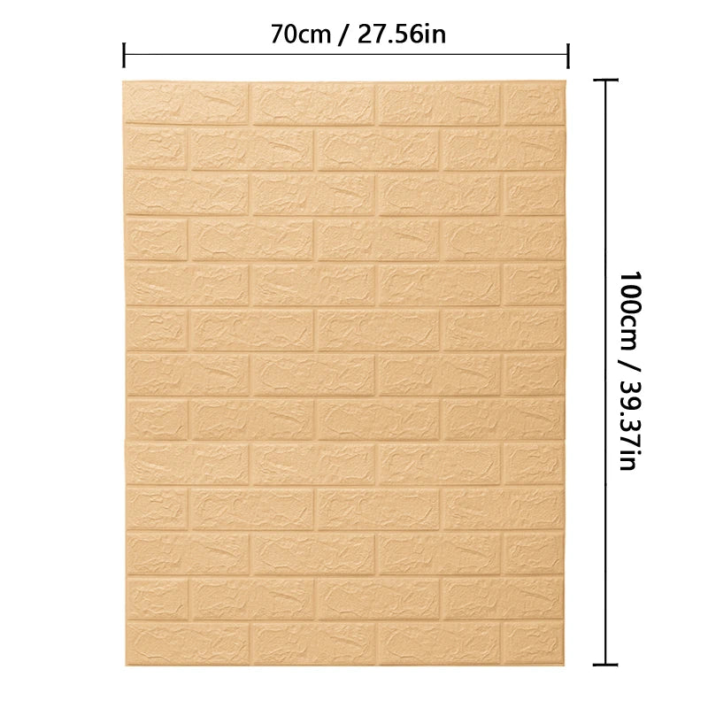 70cm*1m  3D Brick Pattern Wallpaper DIY Waterproof