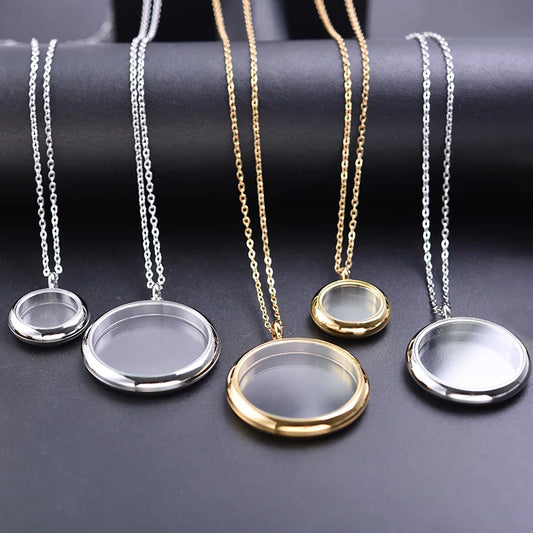 Twist Locket Pendant Photo Floating Charm Necklace