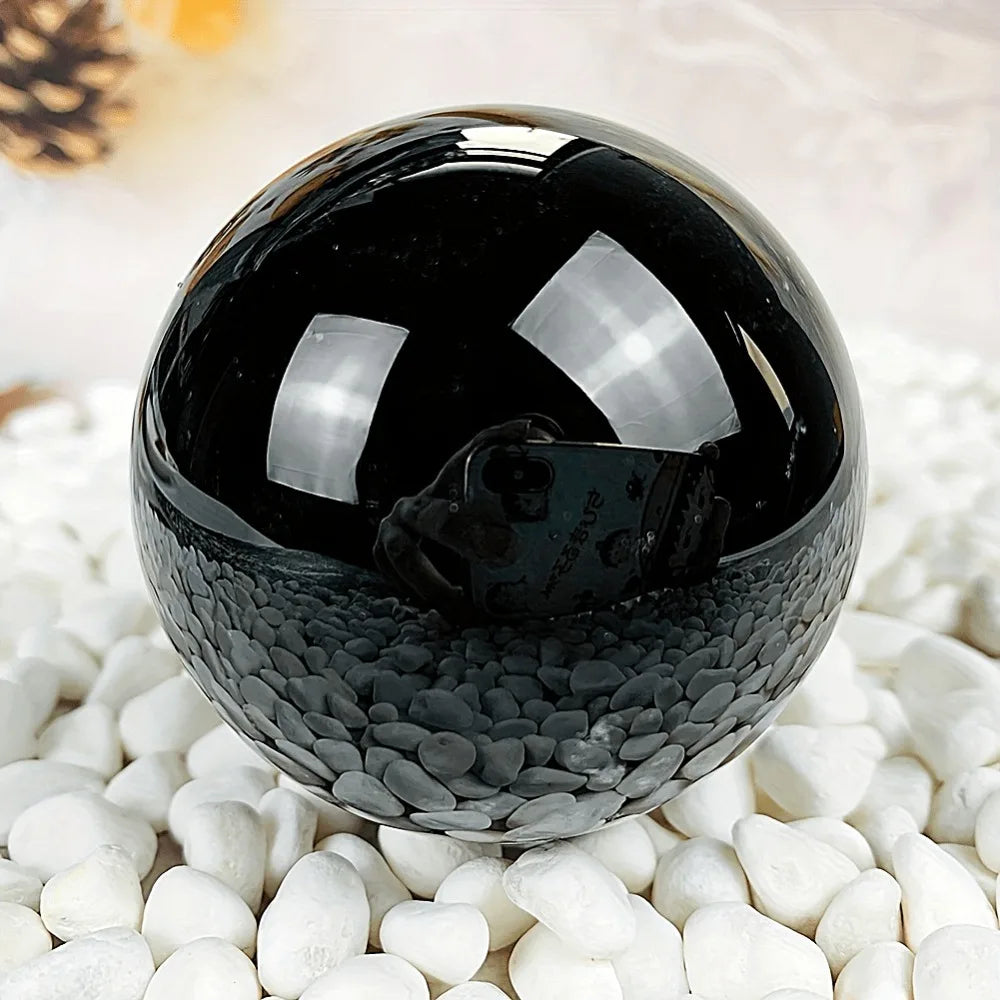 Natural Black Obsidian Sphere Healing Crystal Magic Ball