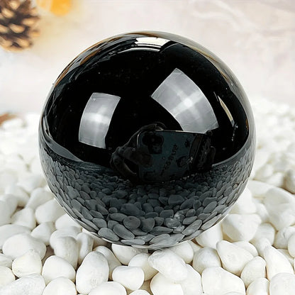 Natural Black Obsidian Sphere Healing Crystal Magic Ball