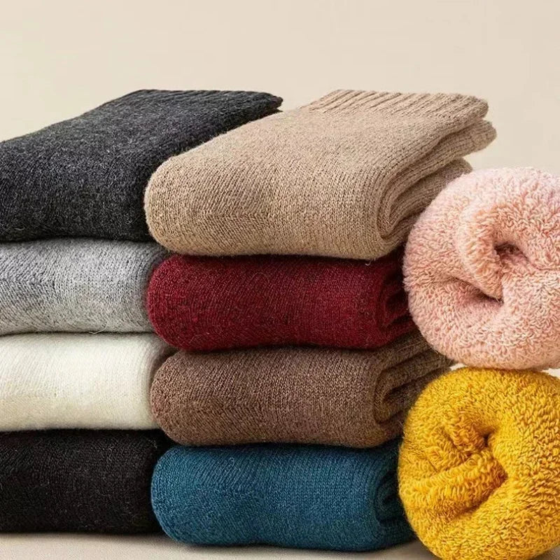 Winter 30% Wool Cashmere Warm Furry Sock Chic Solid Color Calf Sock