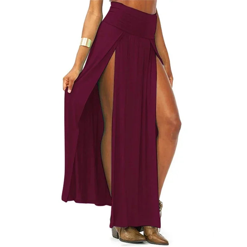 High Waisted Sexy Slits Long Maxi Skirt