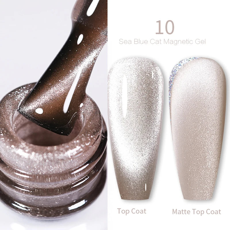 Sparkling Glass Bead Cat Magnetic Gel Nail Polish