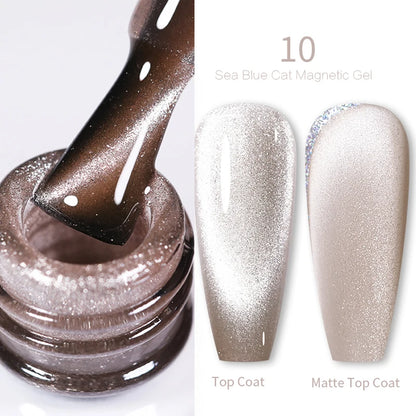 Sparkling Glass Bead Cat Magnetic Gel Nail Polish