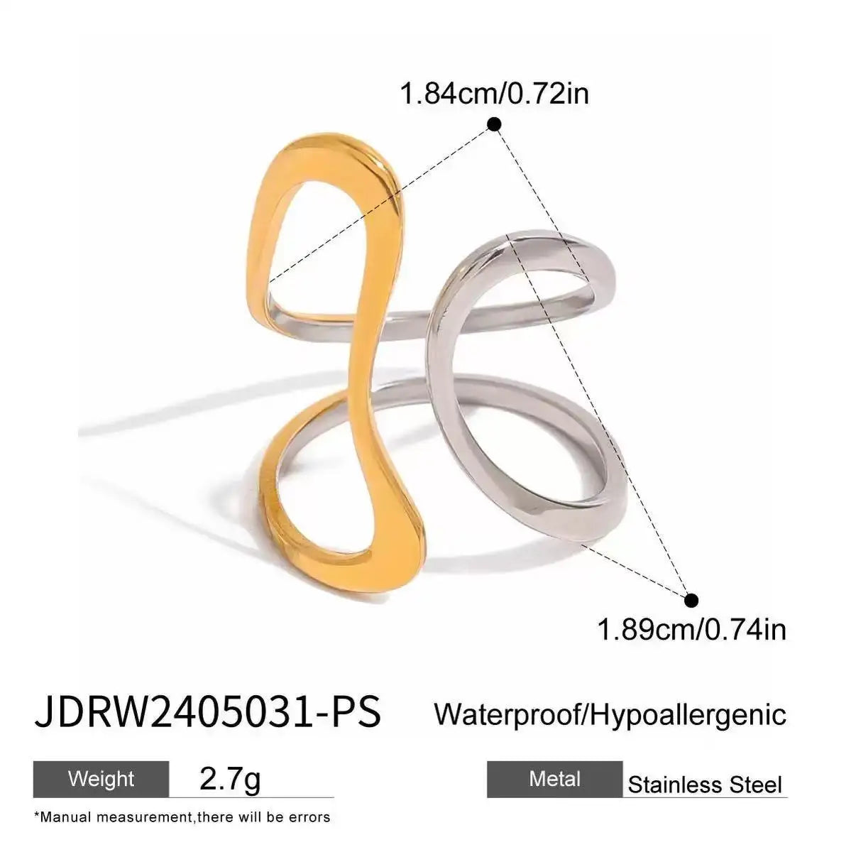 DANA Three-dimensional M Letter Ring