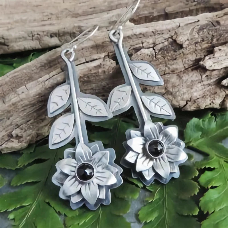 Vintage Bronze Dragonfly Drop Earrings