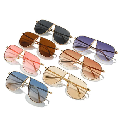 vintage oversized alloy square sunglasses