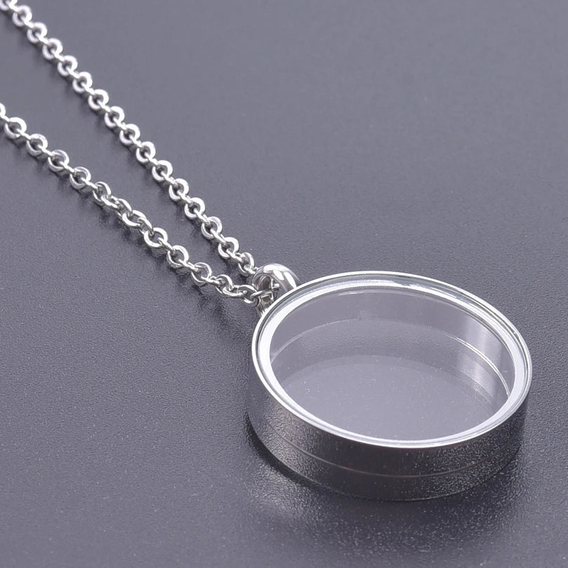Twist Locket Pendant Photo Floating Charm Necklace