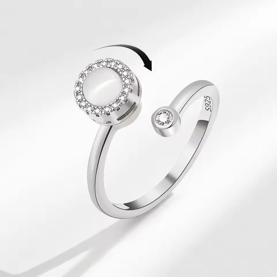 DANA 925 Silver Sunflower Diamond Zircon Ring