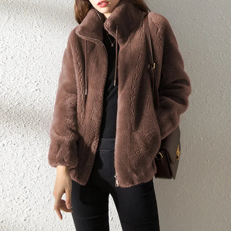 Double Coral Fleece Thick Long Sleeve Coat
