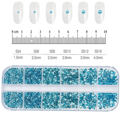 2400pcs+ Shiny Clear Crystal Gems Nail Rhinestones