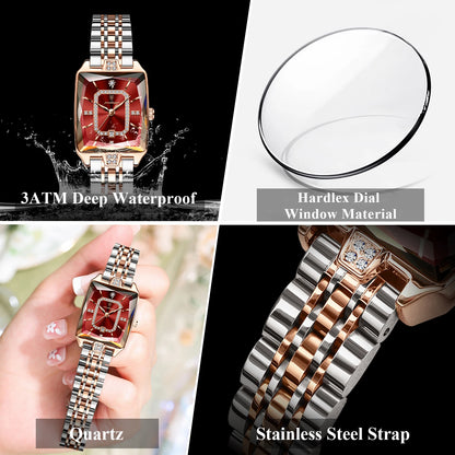 Luxury Rectangle Waterproof Quartz Watches