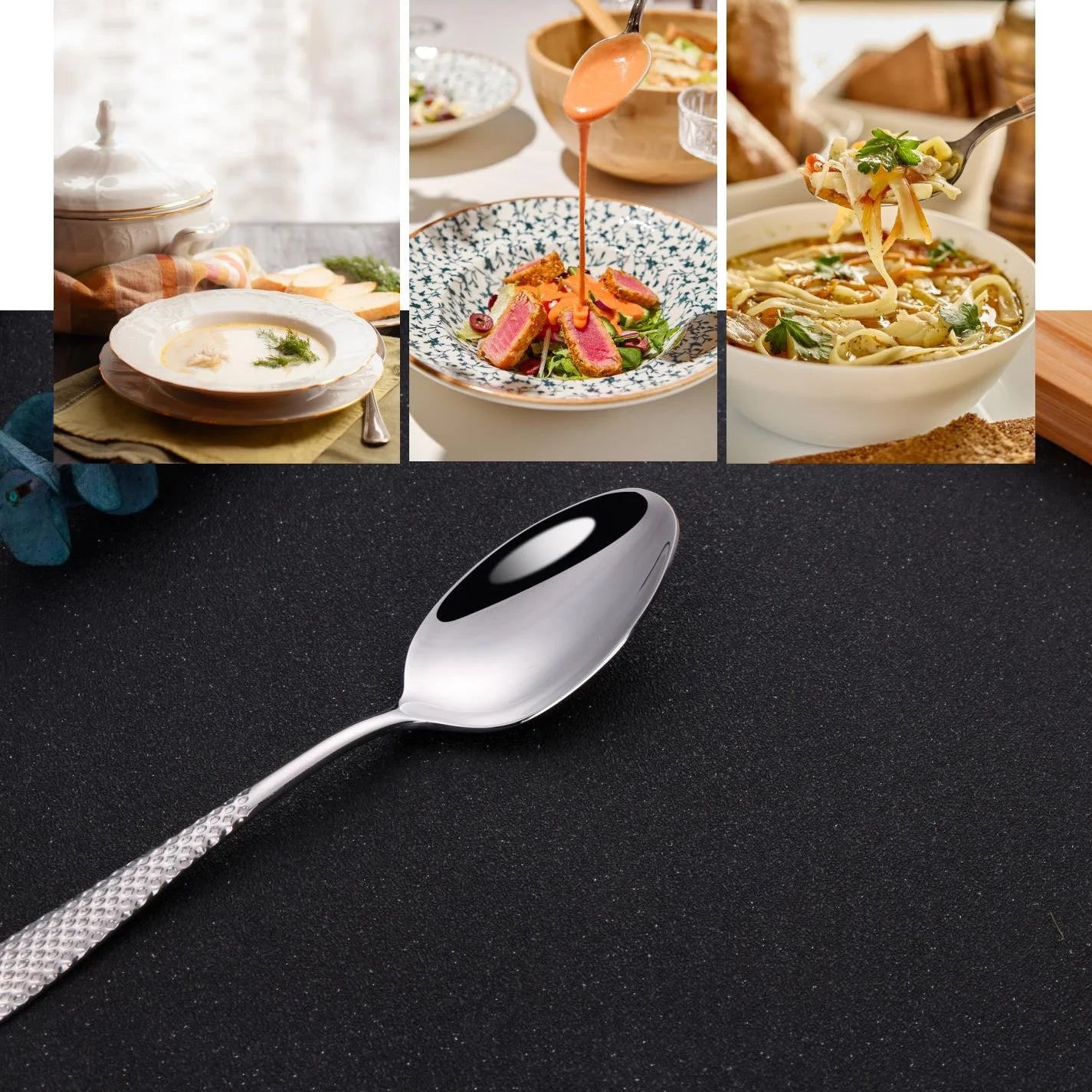 7.95"Luxury Gold Plated Dinner Spoon Set
