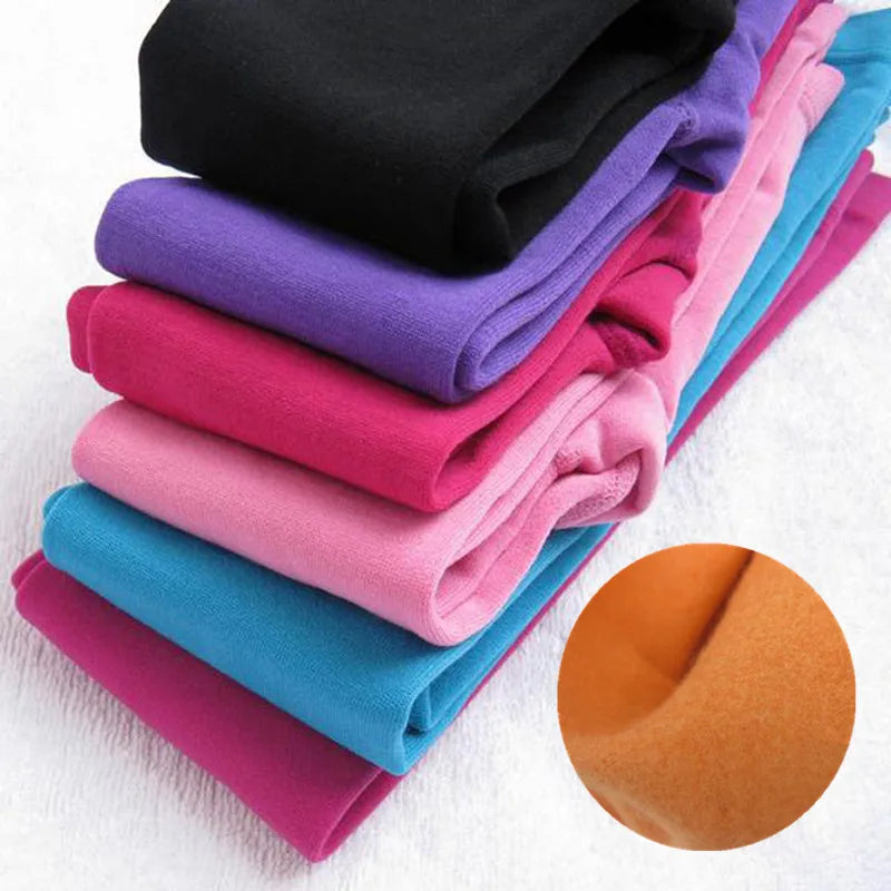 Autumn Winter Baby Girls Fleece Warm 10 Colors 1-10 Year Leggings