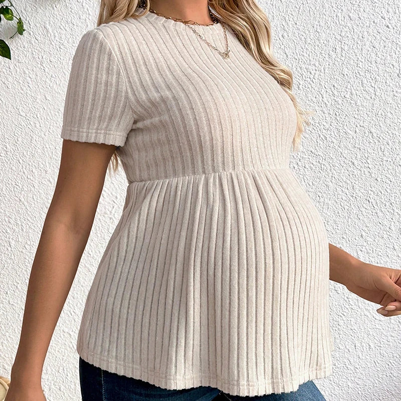 Pregnant Short Sleeve Monochrome T-shirt