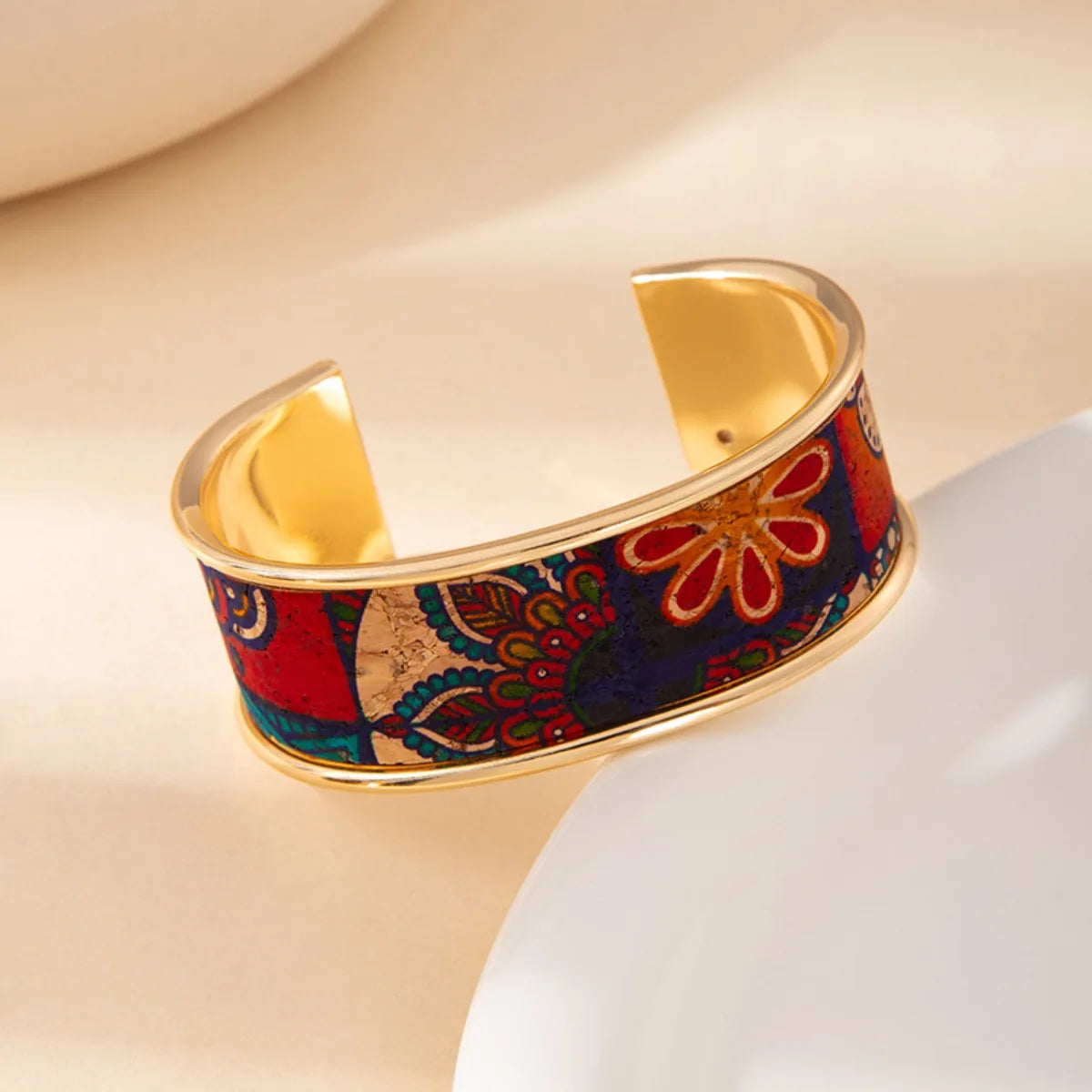 Graffiti Art Adjustable Bangle Gold Stainless Steel Bracelet