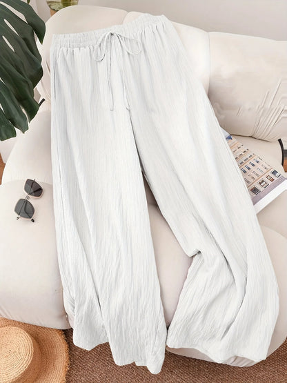 Plus Size Elastic Waist Loose Fit Casual Pants