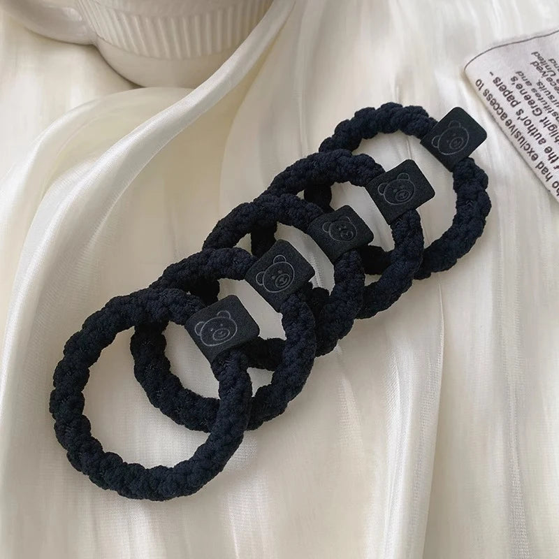 5/10pcs Simple Heart Ball  Scrunchie  Ties Ropes