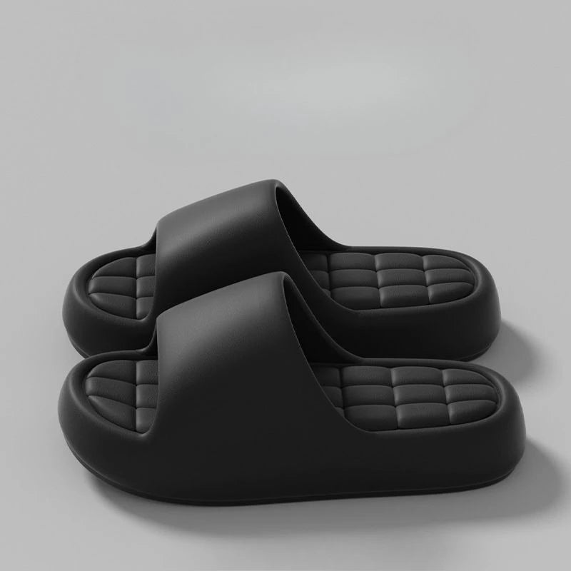 Unisex Bathroom Flat Sandals Thick Platform Slippers