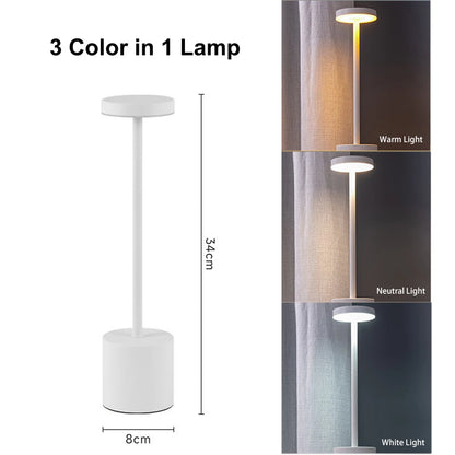 Rechargeable Alloy Cordless LED Table Lamp