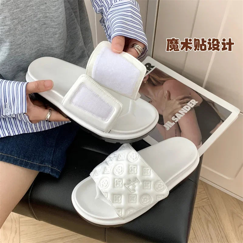 Magic Sticker Flat Luxury Slippers