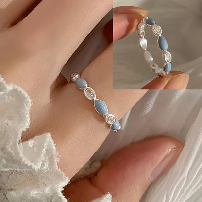 925 Sterling Silver Drip Glaze Butterfly Zircon Rings